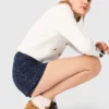Saia-calça com efeito em camadas