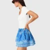 Saia com folhos estampada