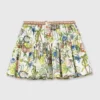 Saia com folhos estampada