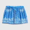 Saia com folhos estampada