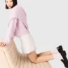 Saia de tweed com acabamento em pérolas