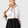 saia maxi com cintura contrastante