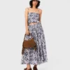Saia maxi com estampado de frutas