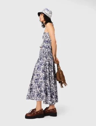 Saia maxi com estampado de frutas