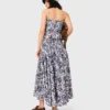 Saia maxi com estampado de frutas