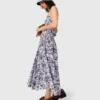Saia maxi com estampado de frutas
