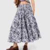 Saia maxi com estampado de frutas