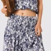 Saia maxi com estampado de frutas