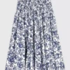 Saia maxi com estampado de frutas