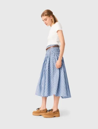 Saia maxi de algodão com strass