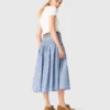Saia maxi de algodão com strass