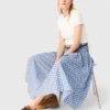 Saia maxi de algodão com strass