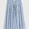 Saia maxi de algodão com strass