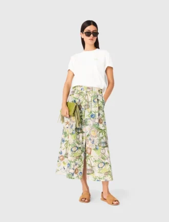 Saia maxi estampada com calções