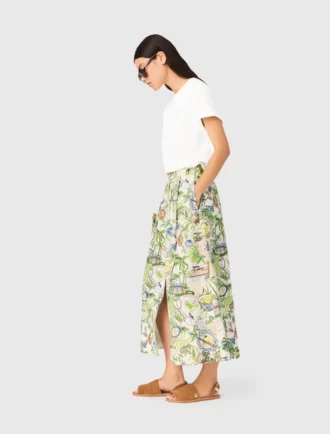 Saia maxi estampada com calções