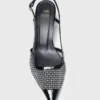 Sapatos de malha com strass