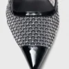 Sapatos de malha com strass