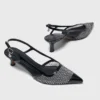 Sapatos de malha com strass