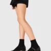 Sapatos Mary Jane com salto e strass