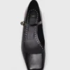 Sapatos Mary Jane com salto e strass