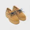 Sapatos náuticos de plataforma em camurça
