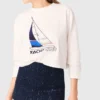 T-shirt com estampado de barco