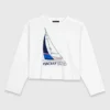 T-shirt com estampado de barco
