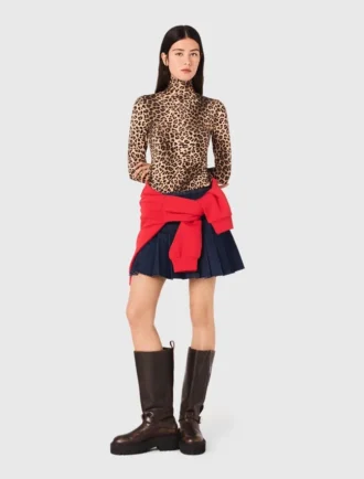 T-shirt com padrão leopardo