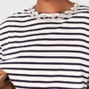 T-shirt de manga comprida às riscas