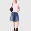 T-shirt de manga curta com gola redonda