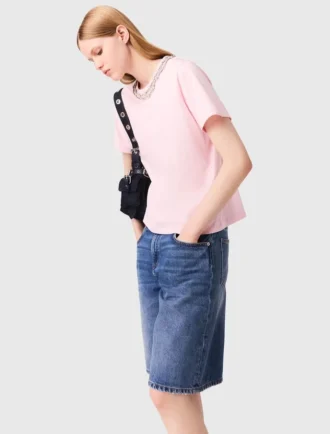 T-shirt de manga curta com gola redonda