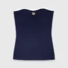 Top bustier em malha contrastante