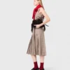 Top de alças xadrez com strass
