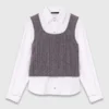 Top de malha com camisa removível