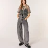 Top de tule bordado