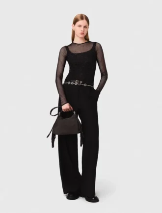 Top em jersey com diamantes