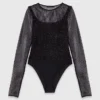 Top em jersey com diamantes