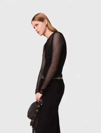 Top em jersey com diamantes