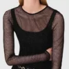 Top em jersey com diamantes