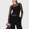 Top em jersey com diamantes
