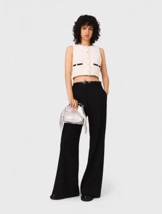 Top sem mangas em tweed lurex