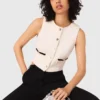 Top sem mangas em tweed lurex