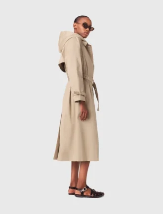 Trench coat com capuz removível