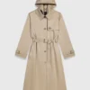 Trench coat com capuz removível
