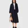 Trench coat com capuz removível com strass