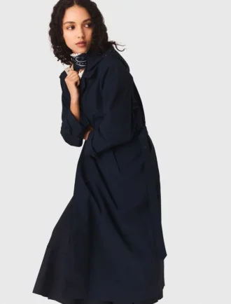 Trench coat com capuz removível com strass
