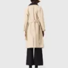 Trench coat com mangas e gola em contraste