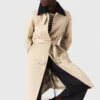 Trench coat com mangas e gola em contraste