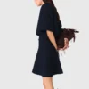 Vestido 2 em 1 com efeito tweed