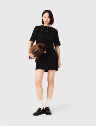 Vestido 2 em 1 em tweed brilhante